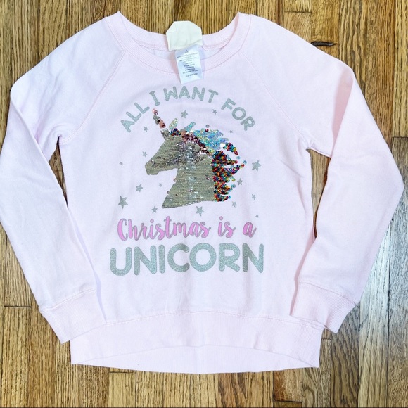 Modern Lux Other - MODERN LUX “All I want for Christmas is a Unicorn” sequence detail sweat shirt